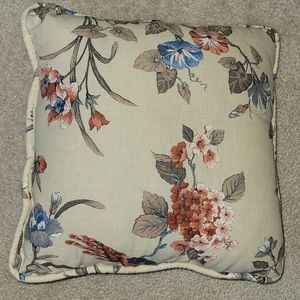 floral print throw pillow tan flowers - spring approximately 14"